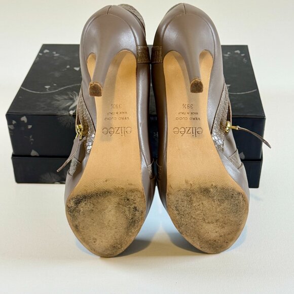 Elizee Taupe Beige Deia Side-Zip Platform Bootie - Picture 10 of 11